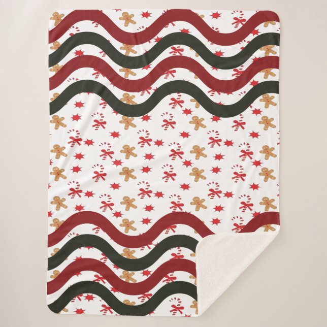 Christmas Waves  Sherpa Blanket (Front)