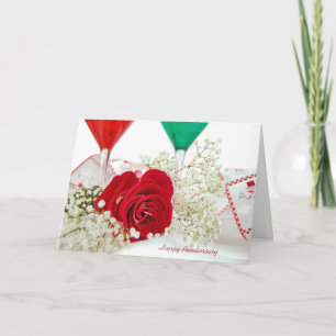 Christmas wedding anniversary for couple holiday card