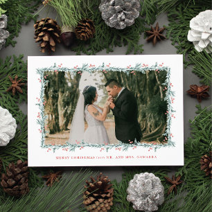 Christmas Wedding Announcement Photo Card