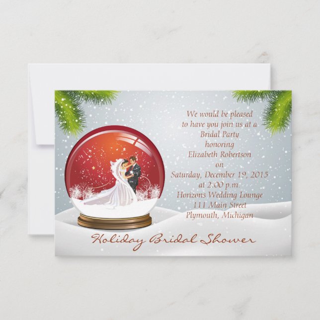 Christmas Wedding Bridal Shower Invitation (Front)