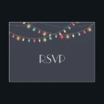 Christmas Wedding Chalkboard RSVP Card<br><div class="desc">Christmas Wedding Chalkboard RSVP with Christmas Lights</div>