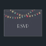 Christmas Wedding Chalkboard RSVP Card<br><div class="desc">Christmas Wedding Chalkboard RSVP with Christmas Lights</div>