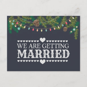 Christmas Wedding Chalkboard Save the Date Announcement Postcard