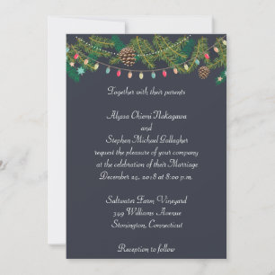 Christmas Wedding Chalkboard Wedding Invitation