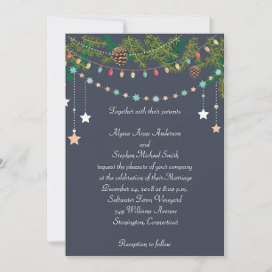Christmas Wedding Chalkboard Wedding Invitation