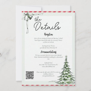 Christmas Wedding Details with QR Code Card