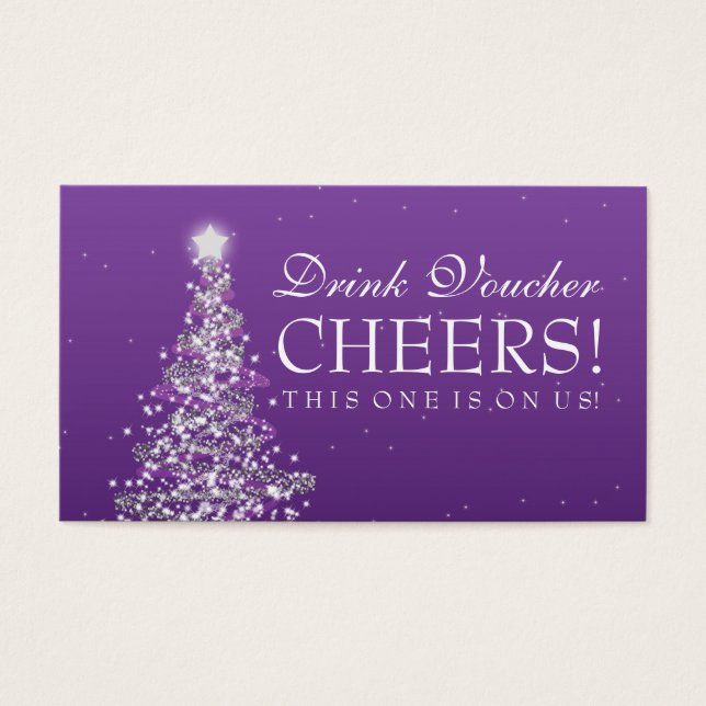Christmas Wedding Drink Voucher Purple (Front)