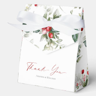 Christmas Wedding Favour Gift Box with Thank You N