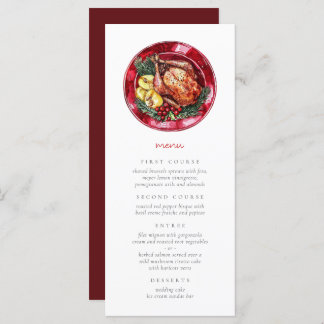 Christmas Wedding Festive Food Illustration Menu