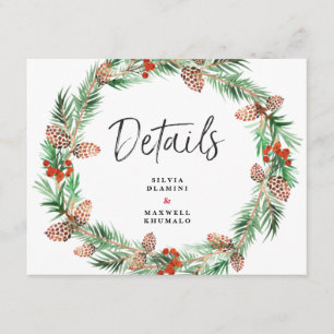 Christmas Wedding Guest Details Enclosure Card