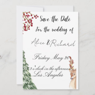 Christmas wedding Holiday Invitation