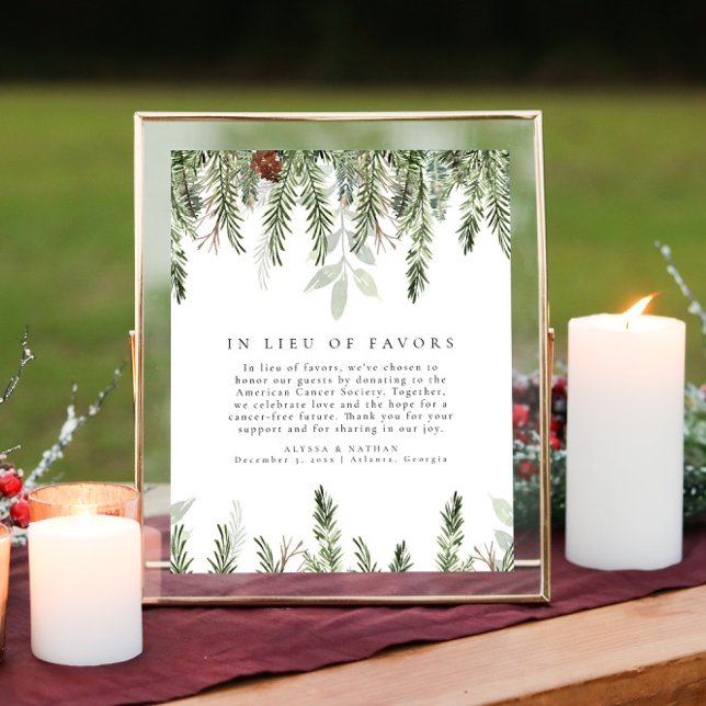 Christmas Wedding In Lieu Of Favours Tabletop Sign (Creator Uploaded)