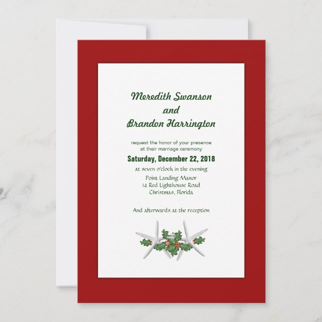 Christmas Wedding in Tropics Custom Invitations (Front)