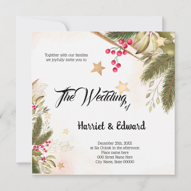 Christmas Wedding Invitation (Front)