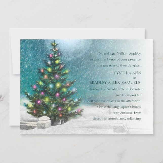 Christmas Wedding Invitation (Front)