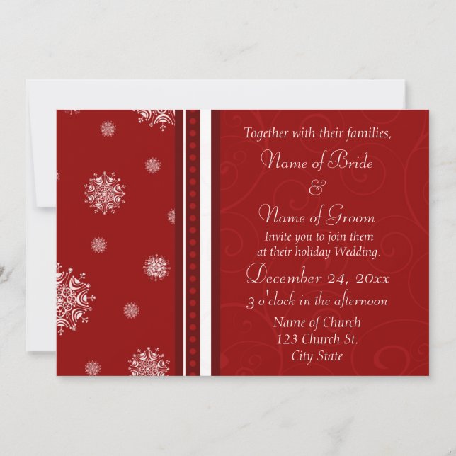 Christmas Wedding Invitation Cards (Front)