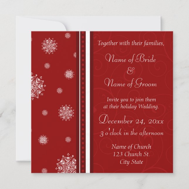 Christmas Wedding Invitation Cards (Front)