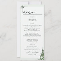 Christmas Wedding Menu Card