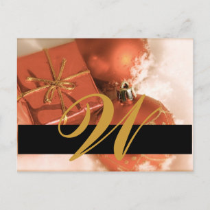 Christmas Wedding Monogram Save the Date Card