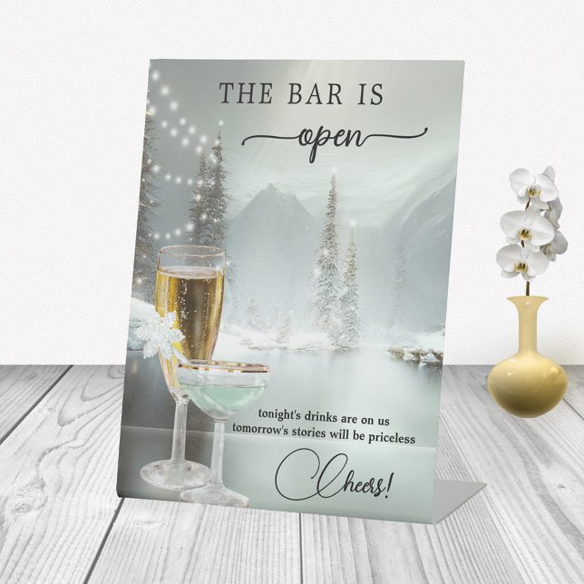 Christmas Wedding Open Bar Tabletop Sign (Creator Uploaded)