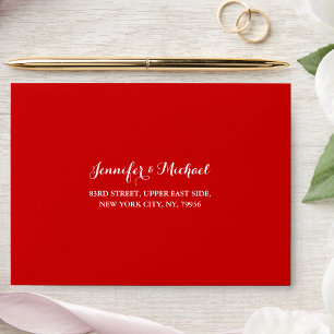 Christmas Wedding Party Event RSVP Return Address Envelope