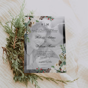 Christmas Wedding Photo Invitation with Overlay