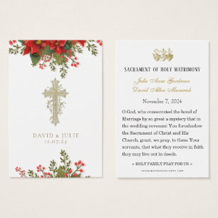 Christmas Wedding Prayer Remembrance Holy Cards