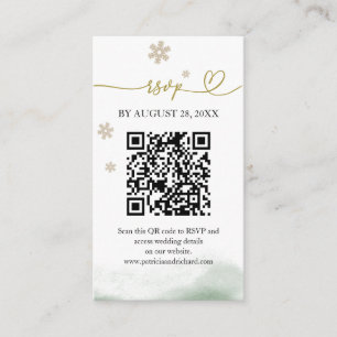 Christmas Wedding QR RSVP Enclosure Card