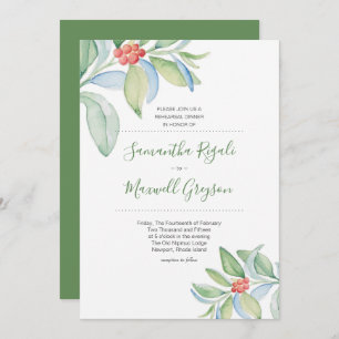 Christmas Wedding Rehearsal Dinner Invitation