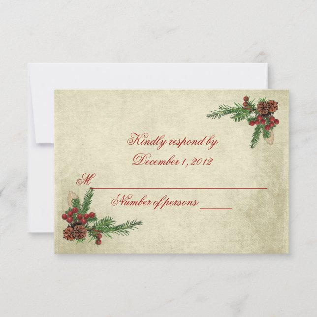 Christmas Wedding RSVP Card (Front)