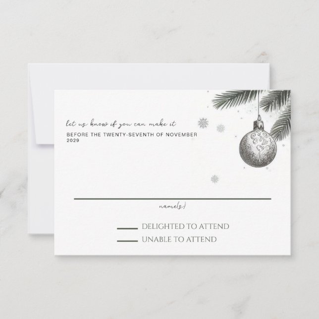 Christmas Wedding RSVP Card (Front)