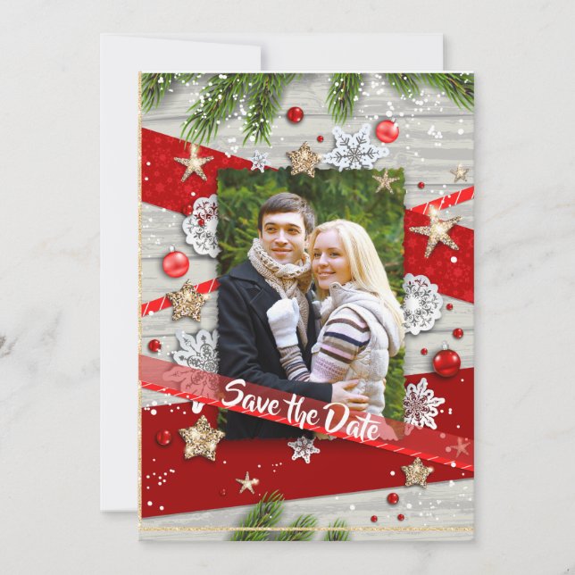 Christmas Wedding Save the Date (Front)
