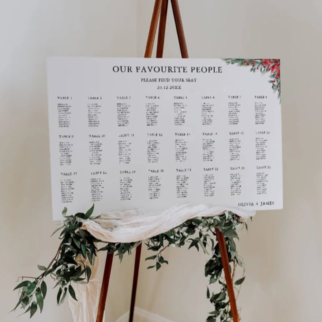 Christmas Wedding Seating Chart Template (Christmas Wedding Seating Chart Template)