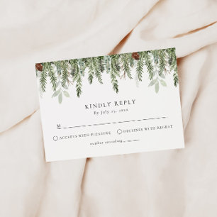 Christmas Wedding Stationery   Holiday Wedding  RSVP Card