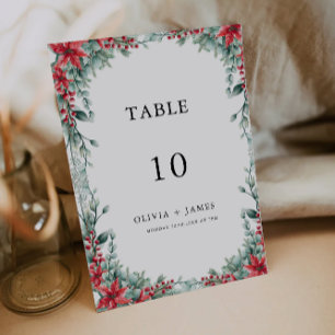 Christmas Wedding table card Template