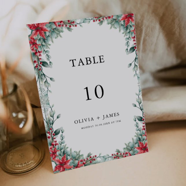 Christmas Wedding table card Template (Christmas Wedding table card Template)