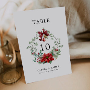 Christmas Wedding table card Template