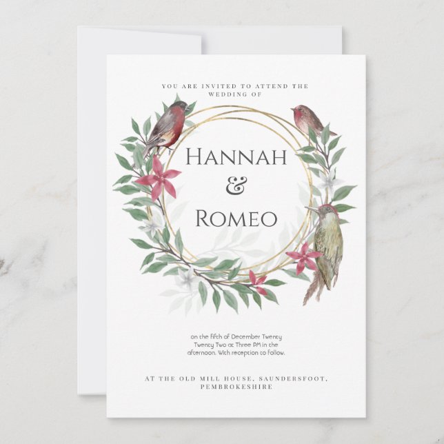 Christmas wedding themed invitation (Front)