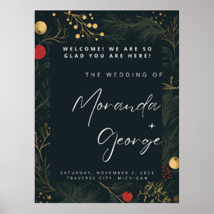 Christmas Wedding Welcome Sign