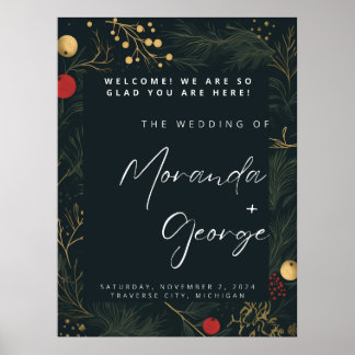 Christmas Wedding Welcome Sign