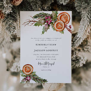 Christmas Wedding Winter Botanical Invitation