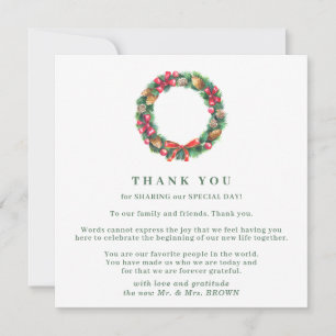 Christmas Wedding Winter Forest thank you Invitation