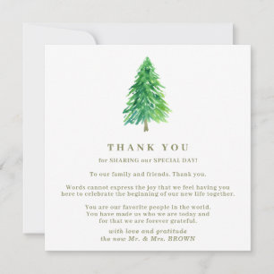 Christmas Wedding Winter Tree Forest thank you Invitation