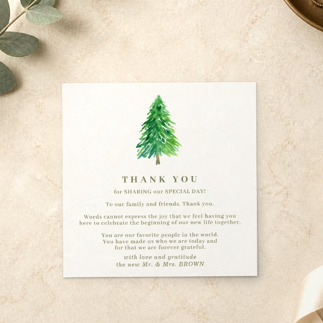 Christmas Wedding Winter Tree Forest thank you Invitation (Creator Uploaded)