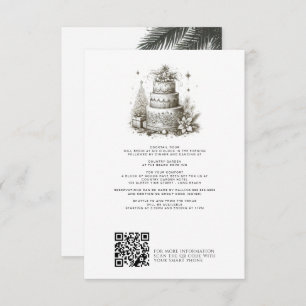 Christmas Wedding with Details and QR Enclosure Card