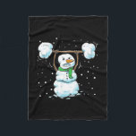 Christmas Weightlifting Snowman Shirt Funny Snowma Fleece Blanket<br><div class="desc">Christmas Weightlifting Snowman Shirt Funny Snowman Gym</div>