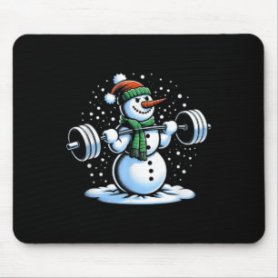 Christmas Weightlifting Snowman Winter Snowflake G Mouse Pad