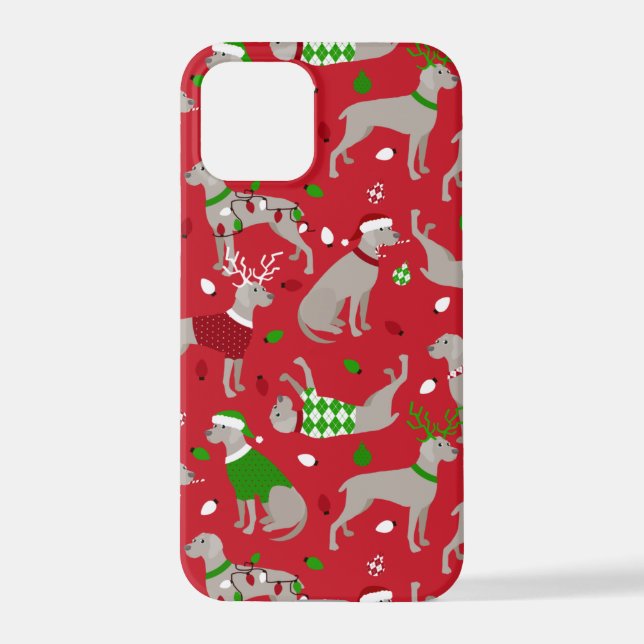 Christmas Weimaraner Dog iPhone Case (Back)