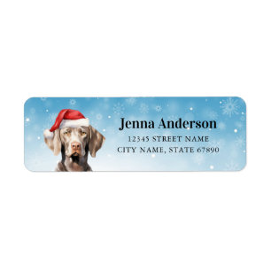 Christmas Weimaraner Dog Return Address Labels