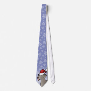 Christmas Weimaraner Tie